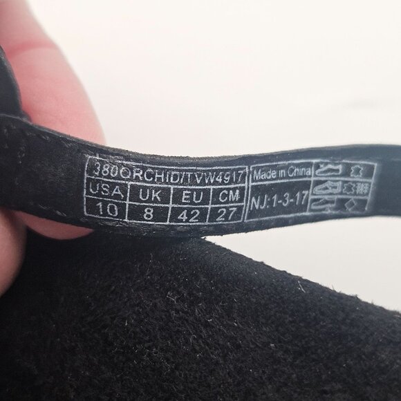 Vionic Orchid Black Leather Thong Sandal Gold Tone Hardware Womens Sz 10 NEW - Picture 8 of 8